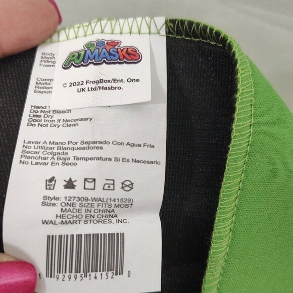 PJ Masks Green Power Lizard Costume Toddler One Size Halloween NEW w/FLAW - Picture 5 of 8